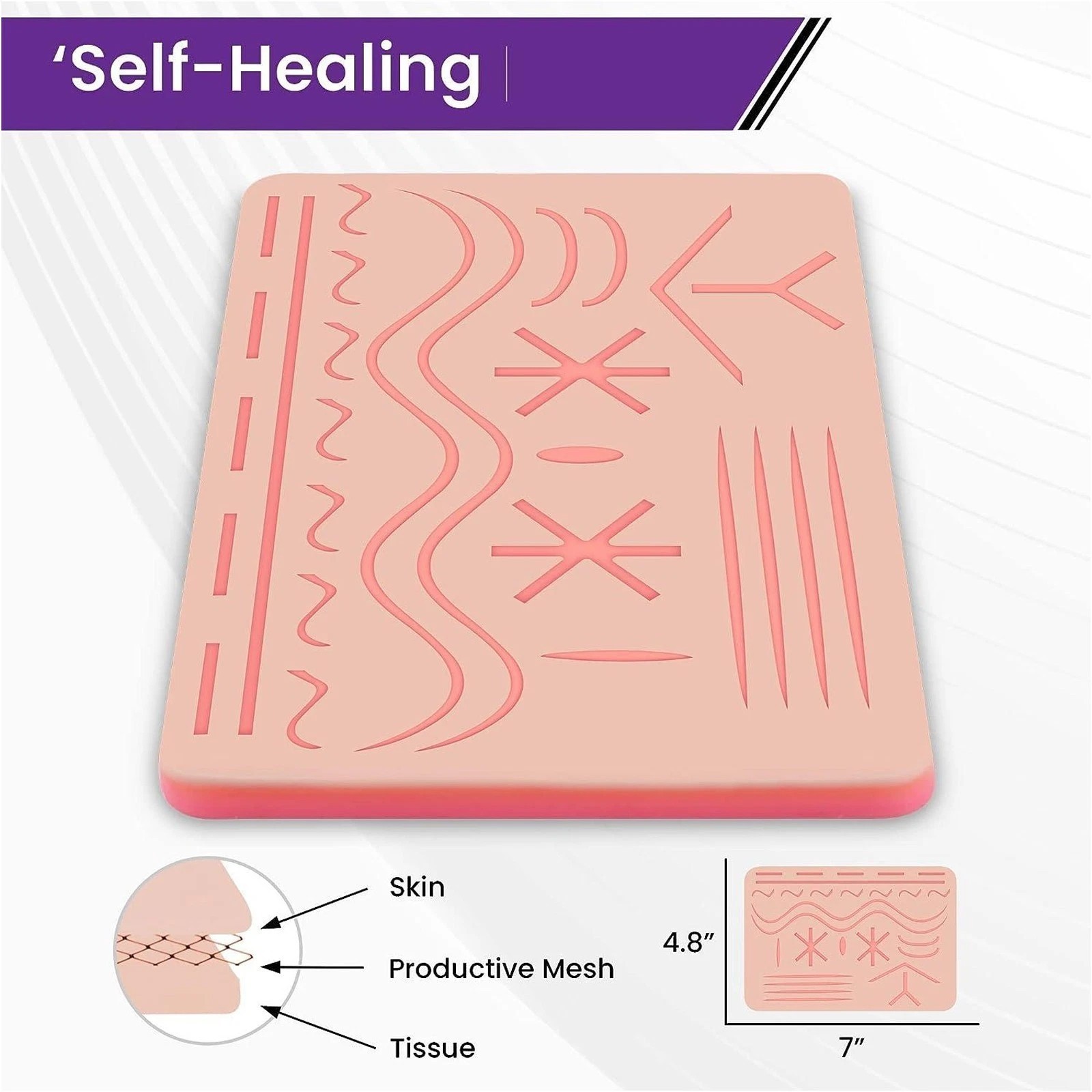 New Medical Skin Suture Practice Silicone Pad Wound Simulated For Training Kit