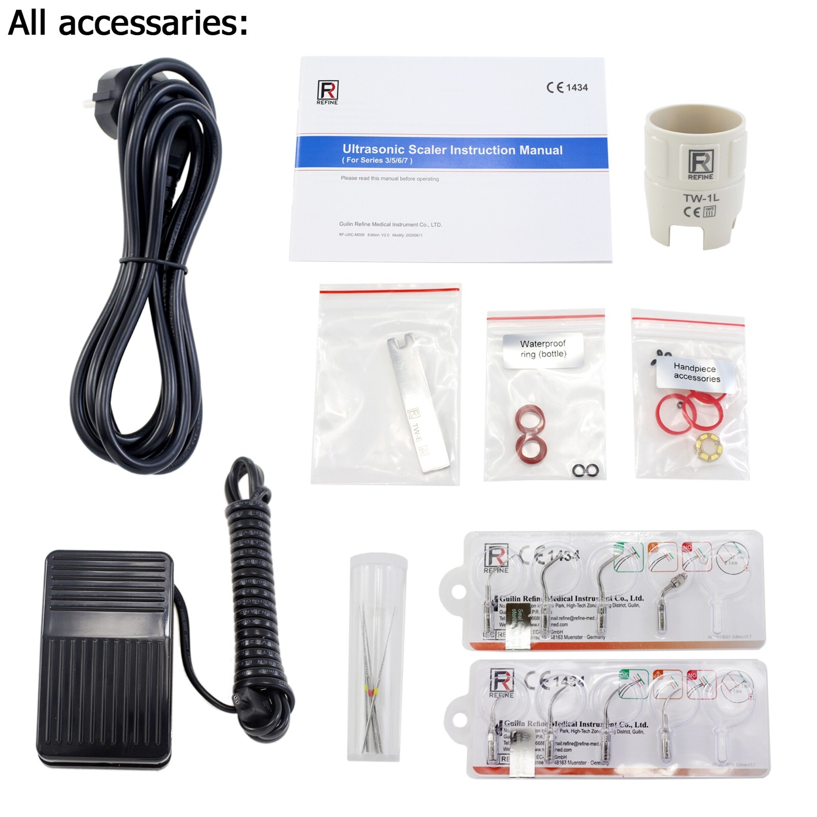 Refine Ultrasonic Scaler EMS Piezon LED Handpiece HP-5L Piezo P1 G1 Maxpiezo7+