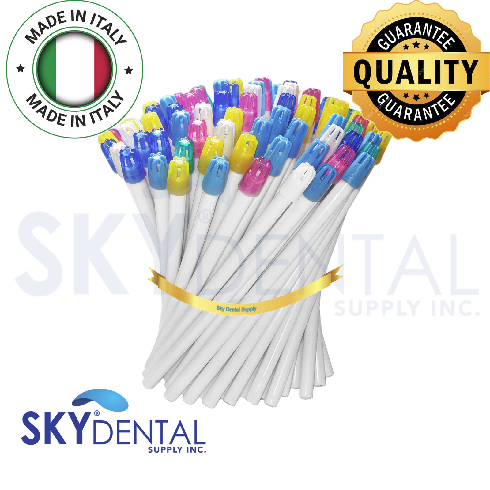 300x Saliva Ejector Translucent White Multi Color Tips Made in Italy