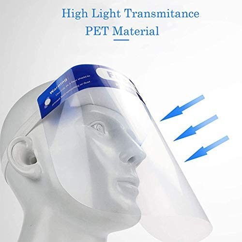 Safety Full Face Shield Clear Guard Protector Mask Anti-Fog + Elastic Head Band