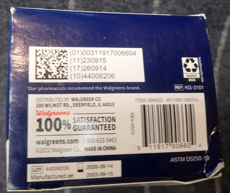 Walgreens Stretch Vinyl Exam Gloves Powder Free – 50 Count Size Small – Exp 9/26