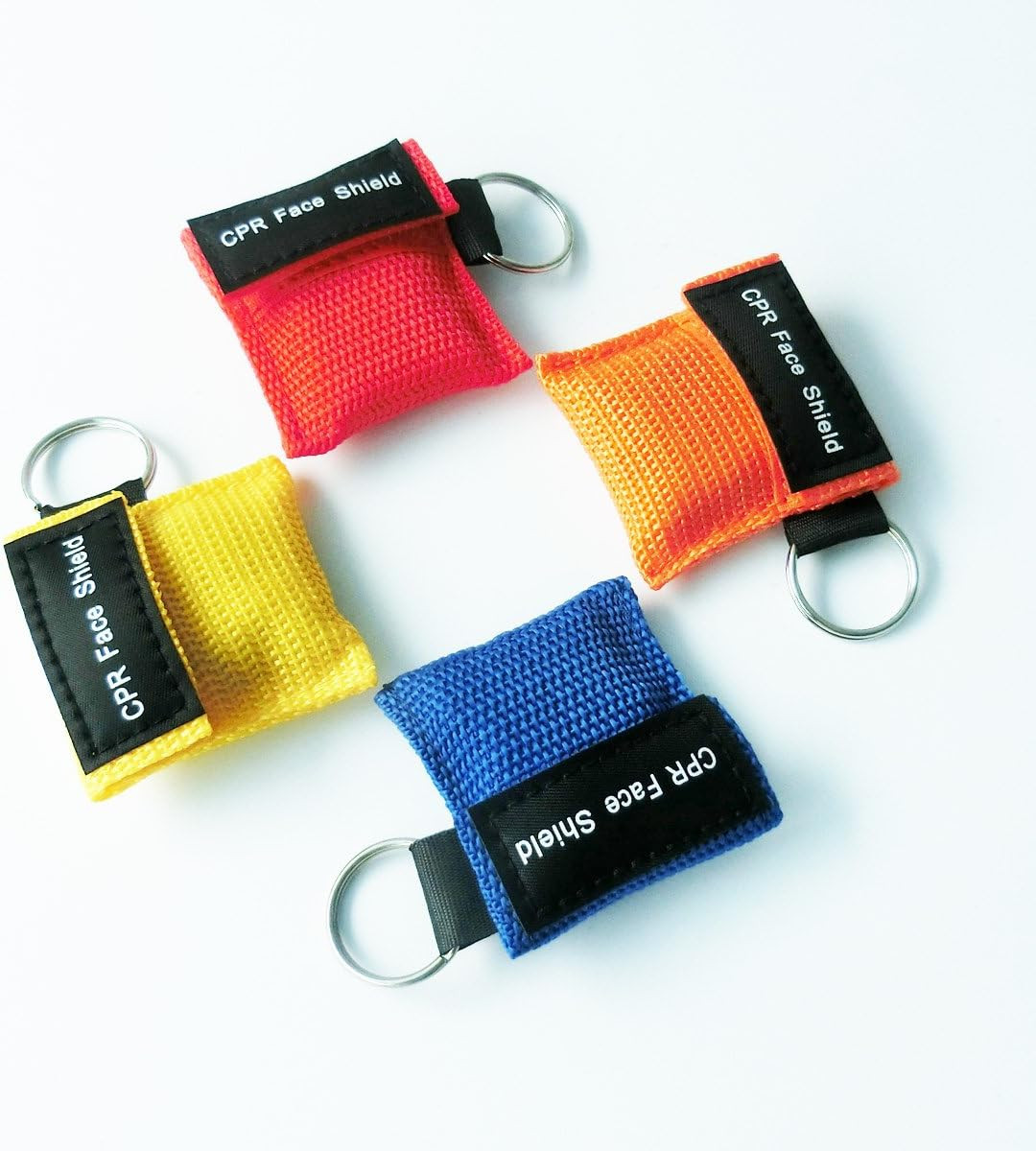 4 Pcs/Pack CPR Barrier with Keychain CPR Face Shield for CPR/AED Training 4 Colo