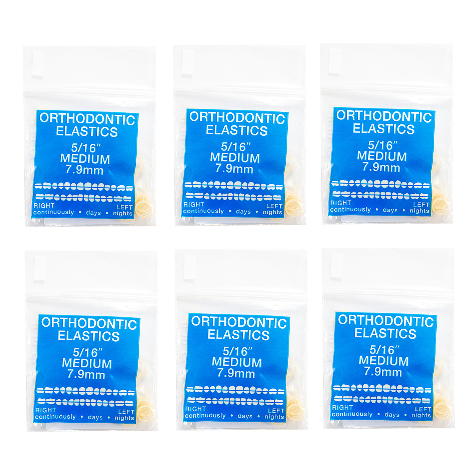500pcs Dental Orthodontic Rubber Intraoral Elastic Latex Bands 3.5/4.5/6.5 OZ