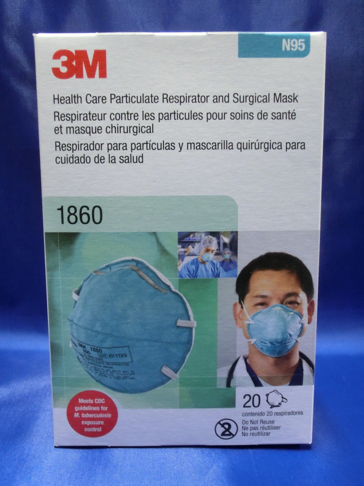 3M™ 1860 N95 Adult Face Mask Particulate Respirator – QTY 120