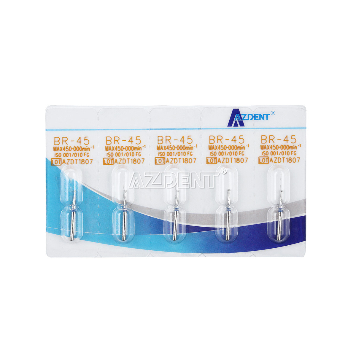 10Pc AZDENT Dental Diamond Bur FG Tapered Round BR TF For High Speed Handpiece