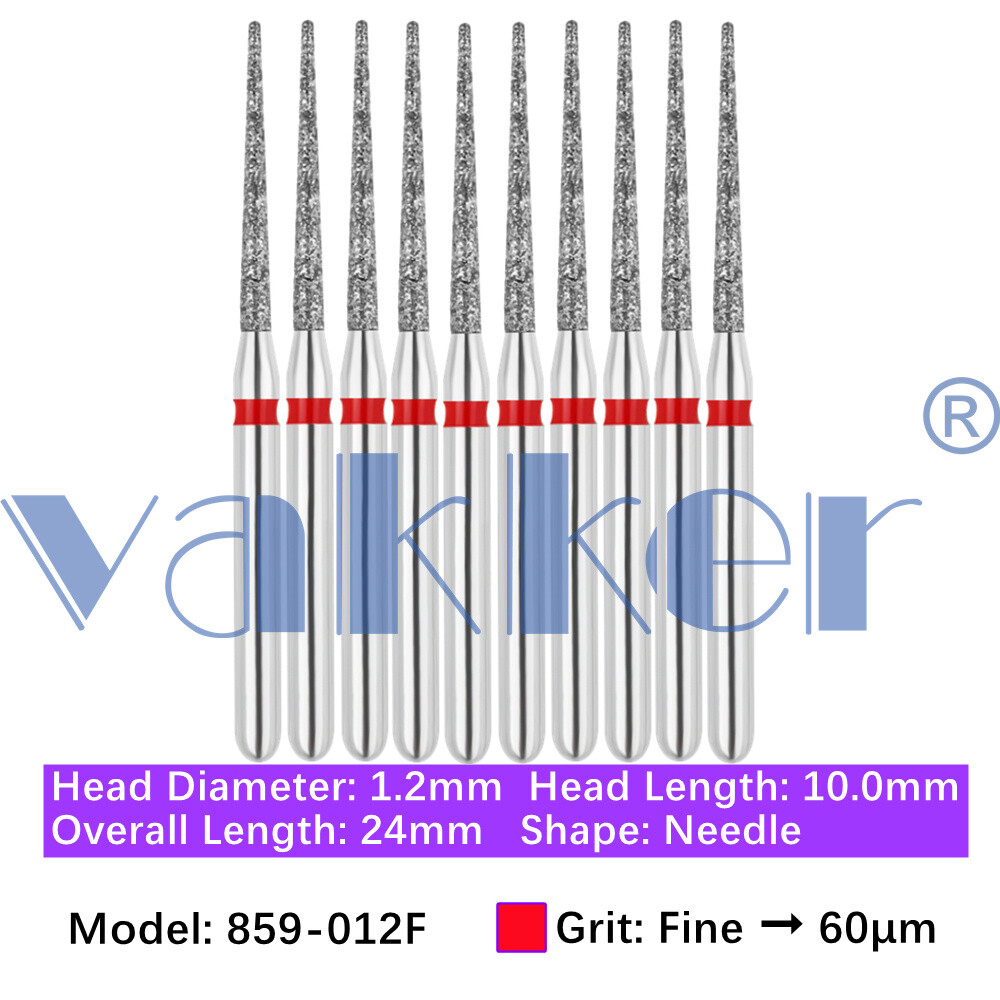 10pc Diamond Bur Shape Needle Diamond Burs for Handpiece Fine Medium Coarse