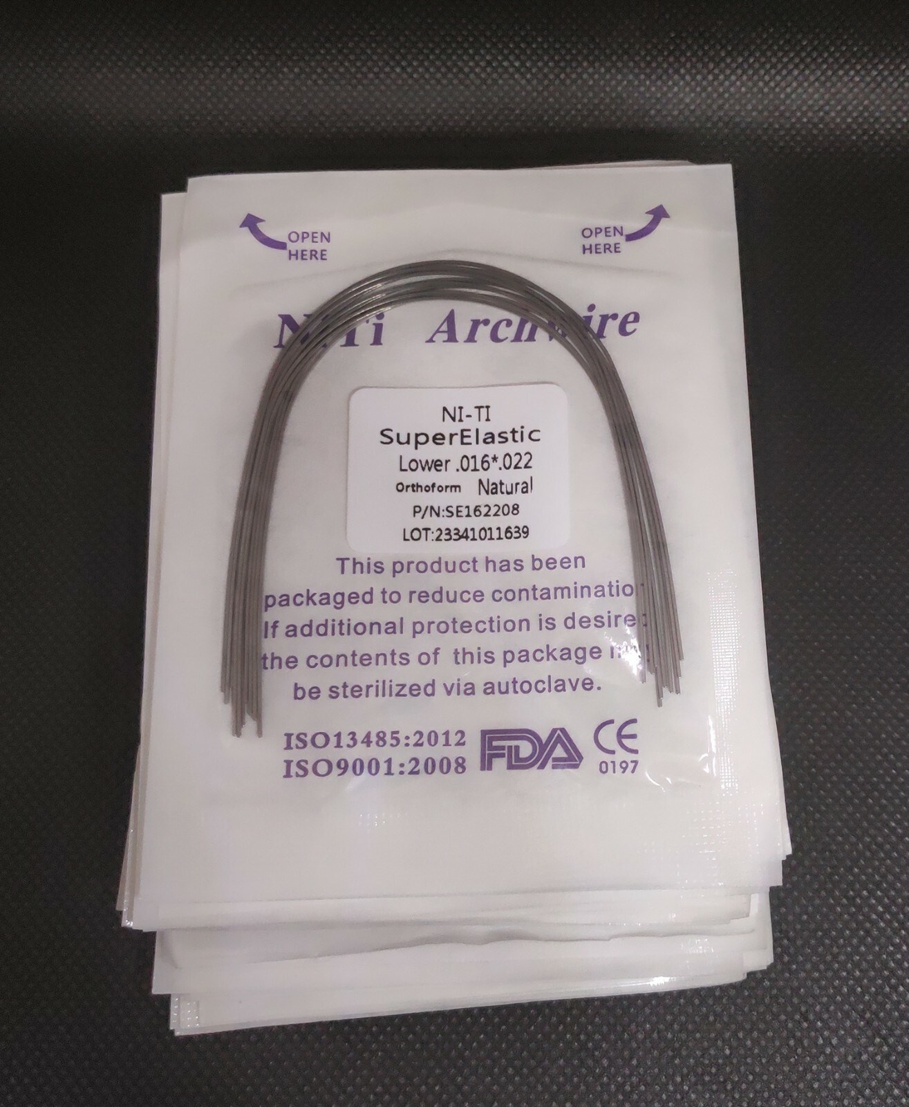 Dental Orthodontic Super Elastic NITI Arch Wires Rectangular Natural Form Wires
