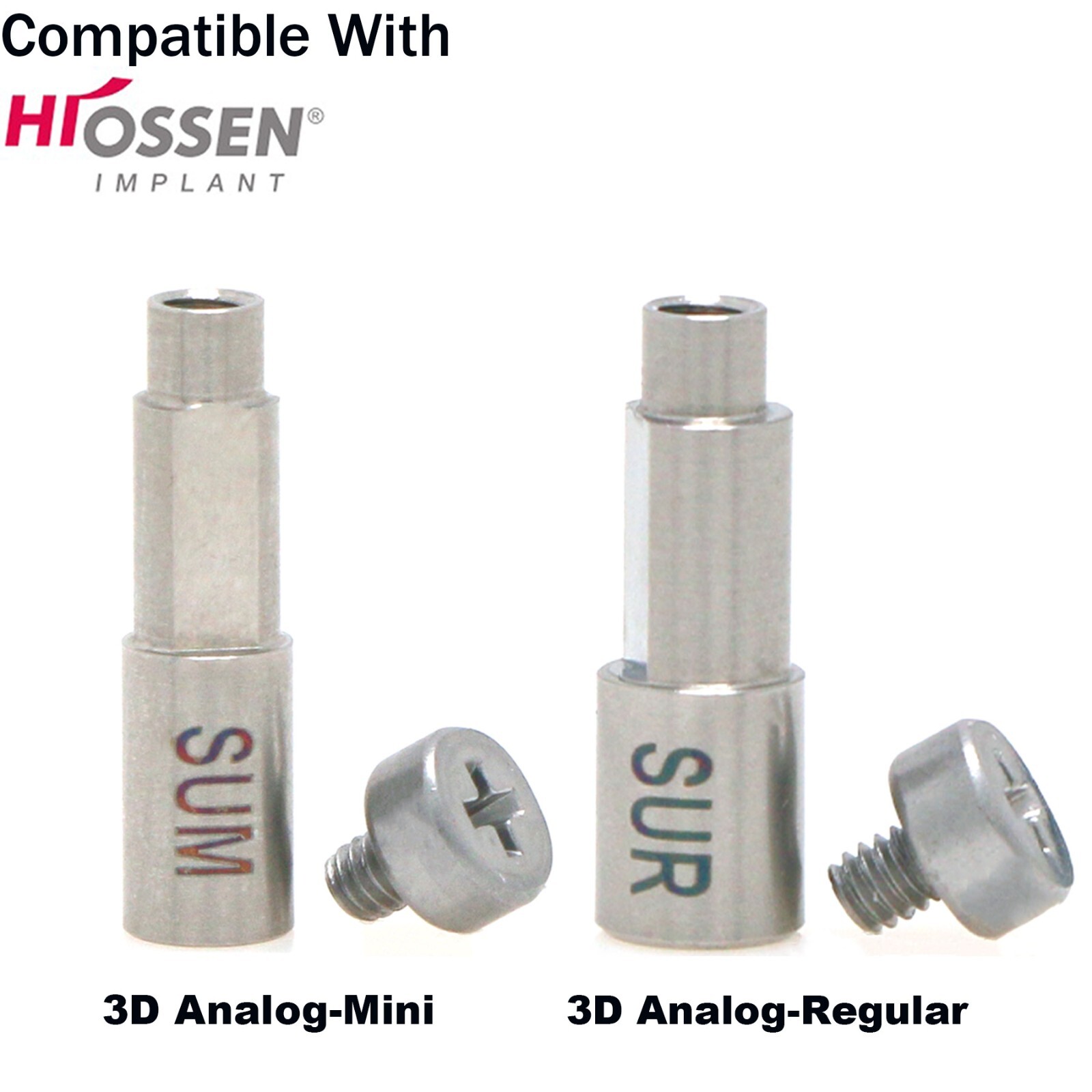 Dental 3D Analog Implant Scan Body Mini/Regular fits Osstem Hiossen ET ll lll lV