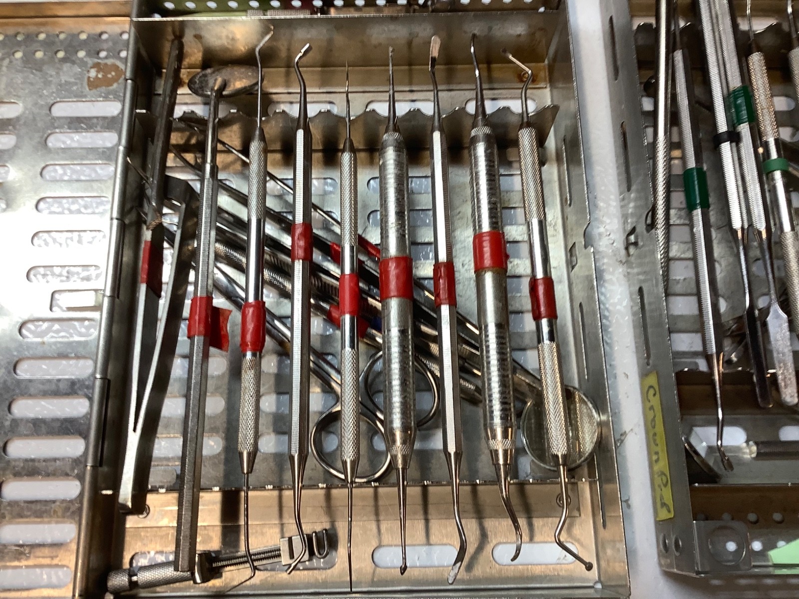 2 – DENTAL STERILIZATION CASSETTES WITH INSTRUMENTS USED