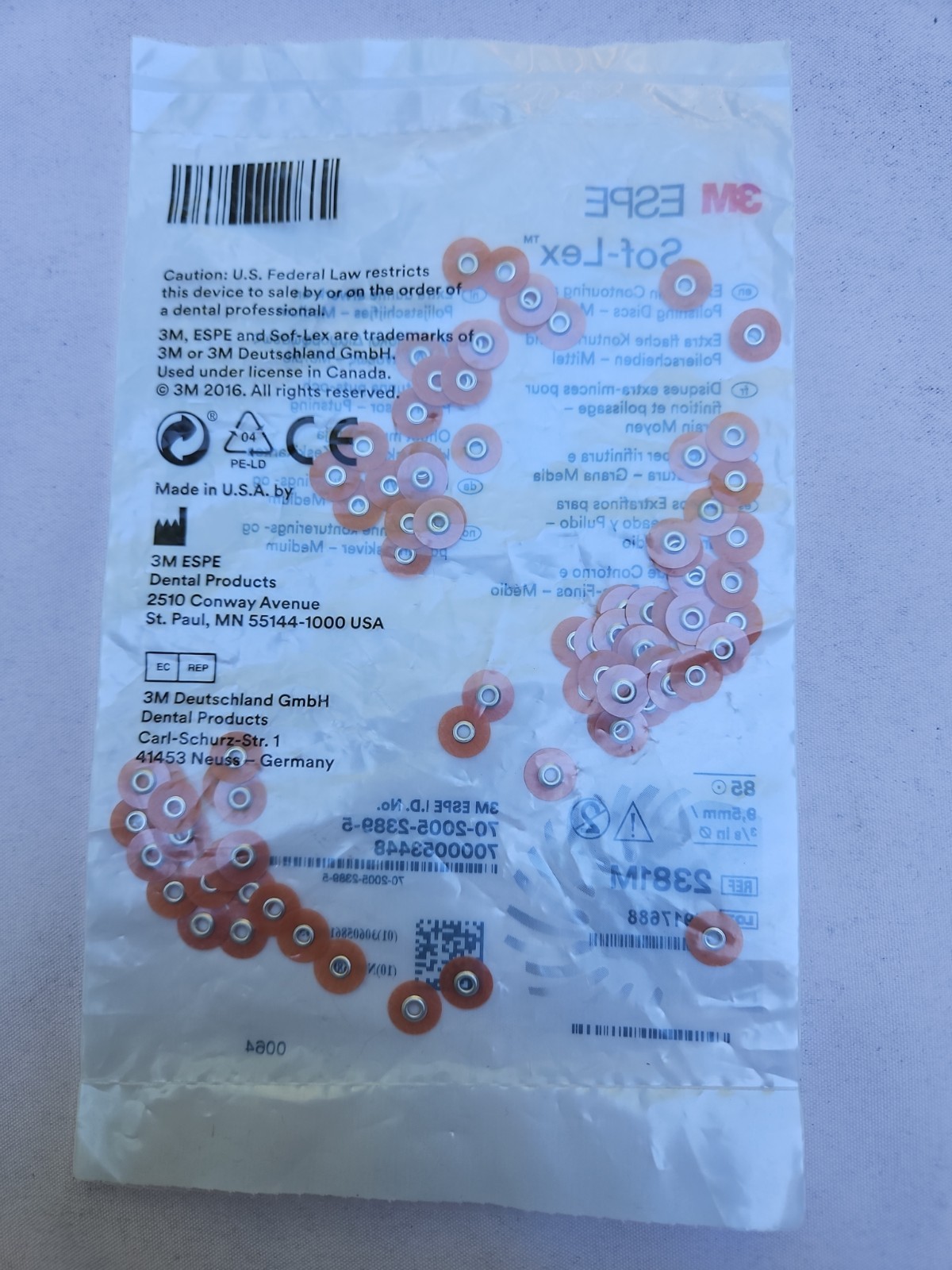 3M ESPE Sof-Lex Extra Thin Contouring and Polishing Discs (2381M) Med Free SHIP
