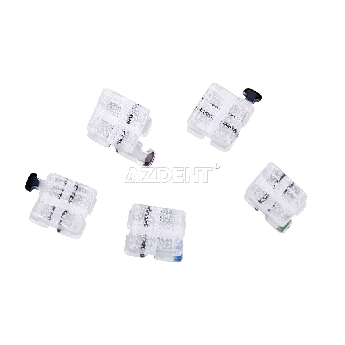 AZDENT Dental Orthodontic Clear Ceramic Brackets Braces Mini Roth.022 Hooks 345