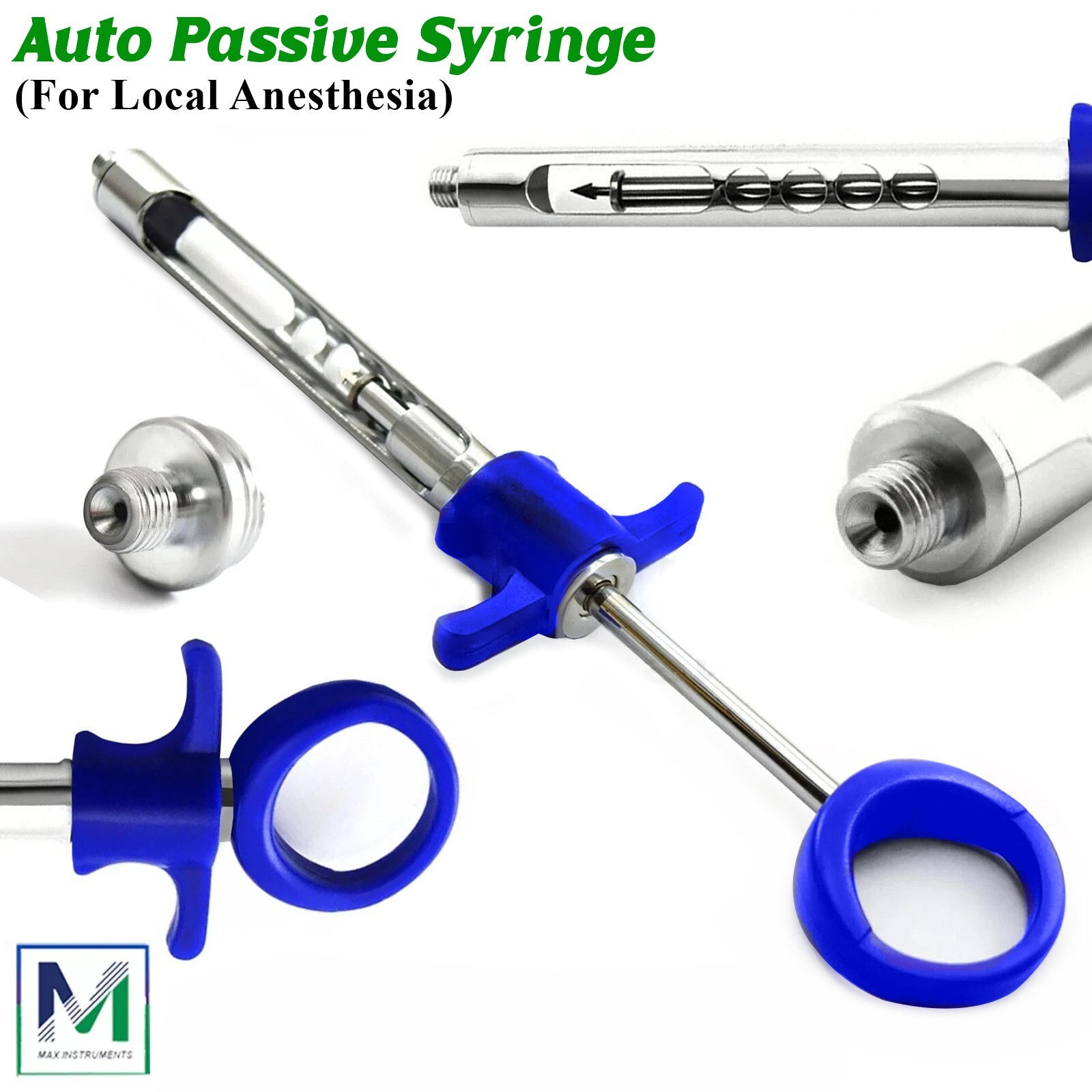 Set of 2 Dental Anesthetic Auto Passive Syringes 1.8ml | JERINGAS DE ANESTESIA