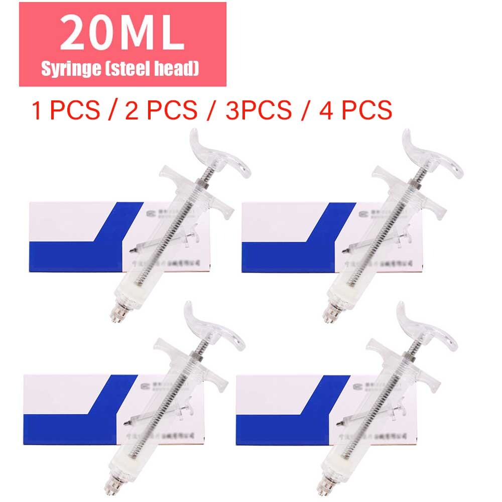 1/2/3/4 set 20/50/100ml Reusable Veterinary Syringe For Livestock Supply Tool US