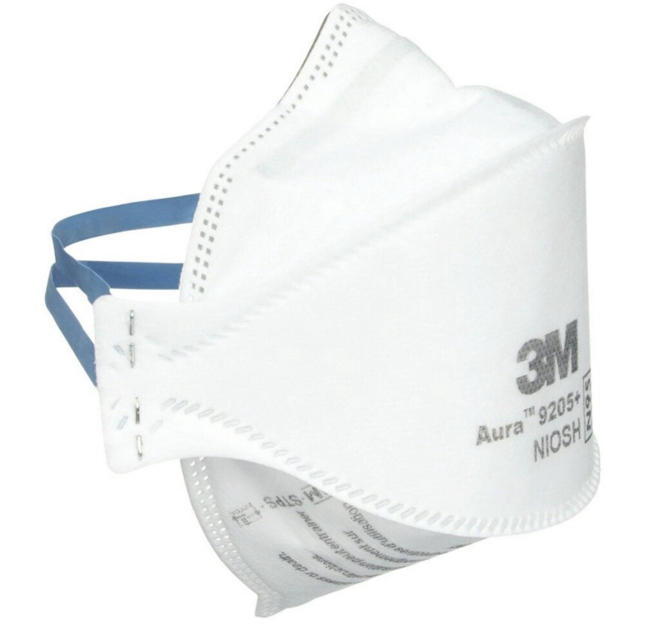 (3 Pack) 3M Aura 9205+ N95 NIOSH Particulate Respirator & Surgical Face Masks