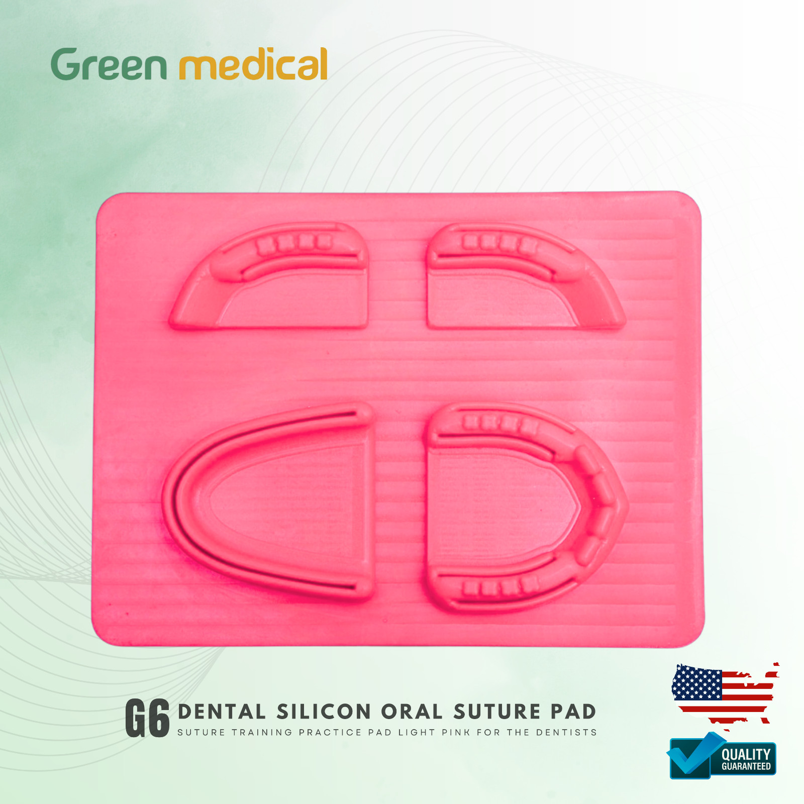 Dental Silicon Oral Suture Training Practice Pad G6 Light Pink For Dentist