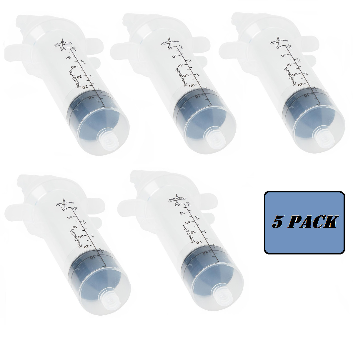Medline ENFit 60 mL Flat Top Irrigation / Feeding Syringe 5 EA – ENFIT70642