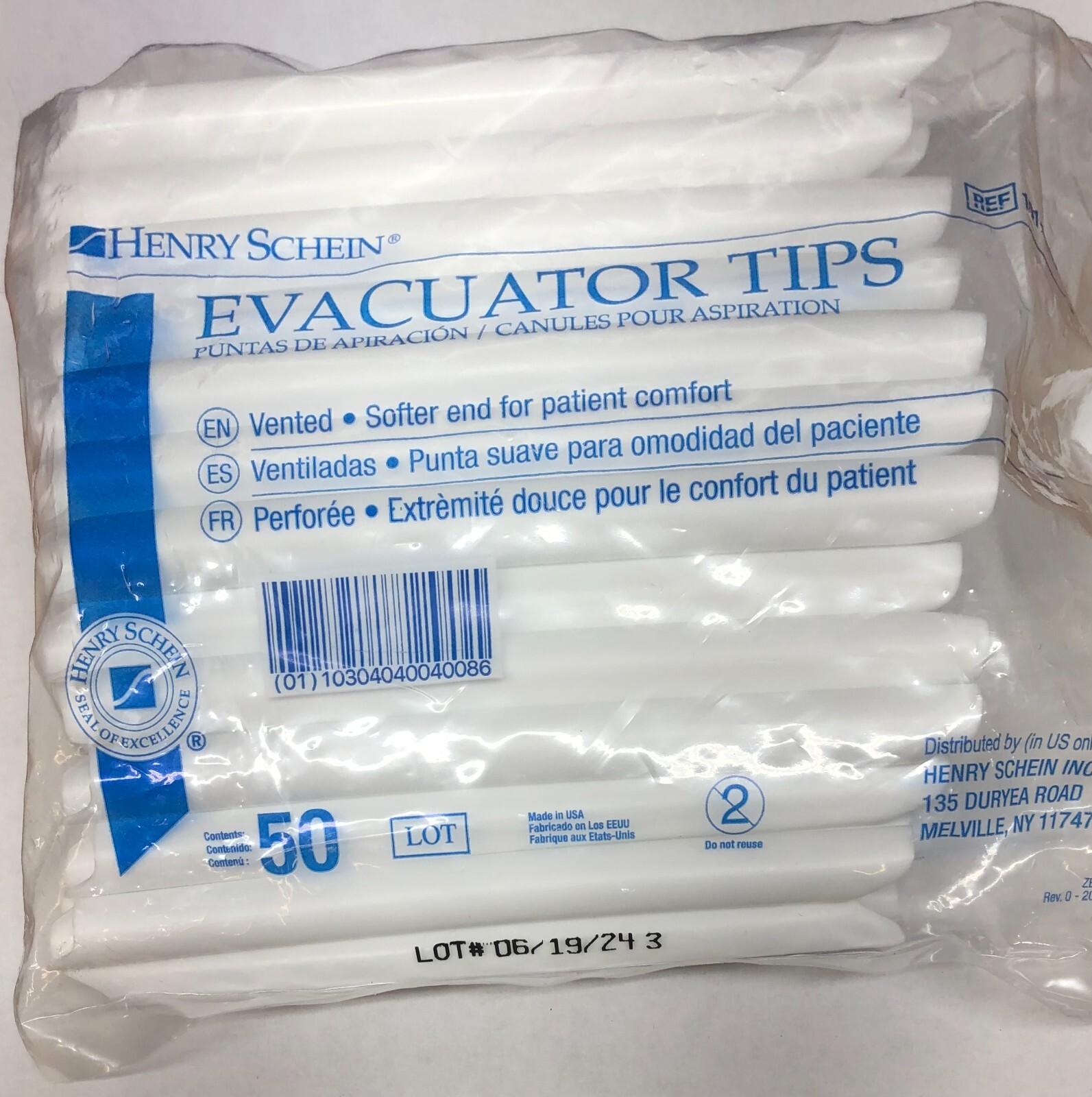 Case of 2,200 HENRY SCHEIN Vented Evacuator Tips 101-4856