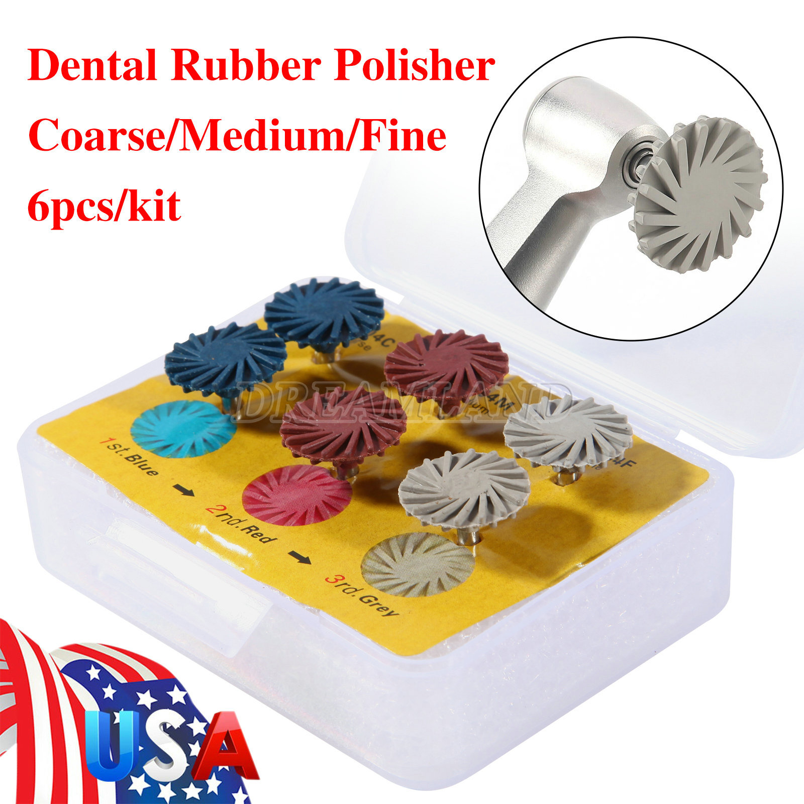 6PCS SKYSEA Dental Composite Polishing Diamond System RA Disc 14mm Wheel