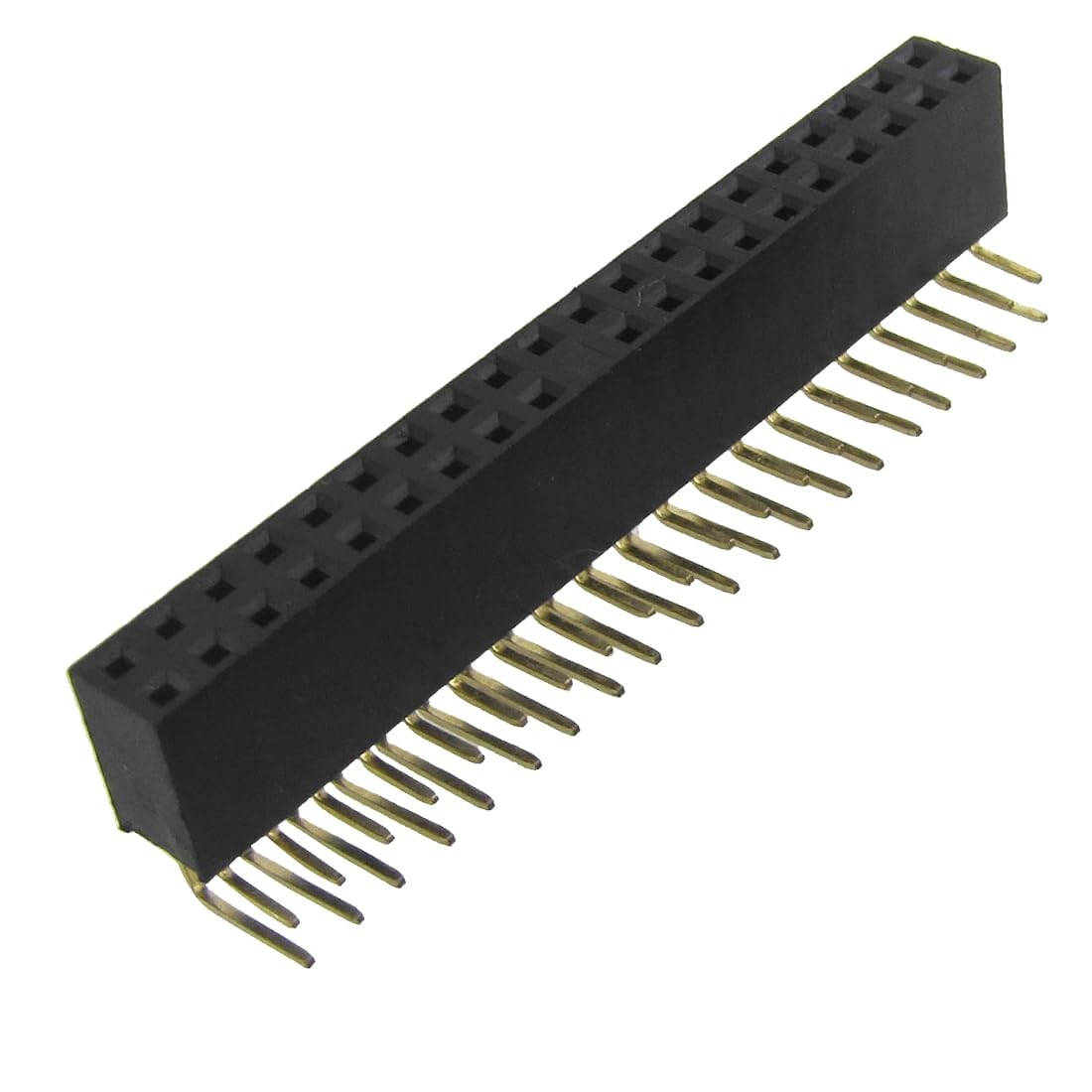 uxcell 10 Pcs 2×20 Pin 2.54mm Pitch Dual Row Right Angle Female Headers