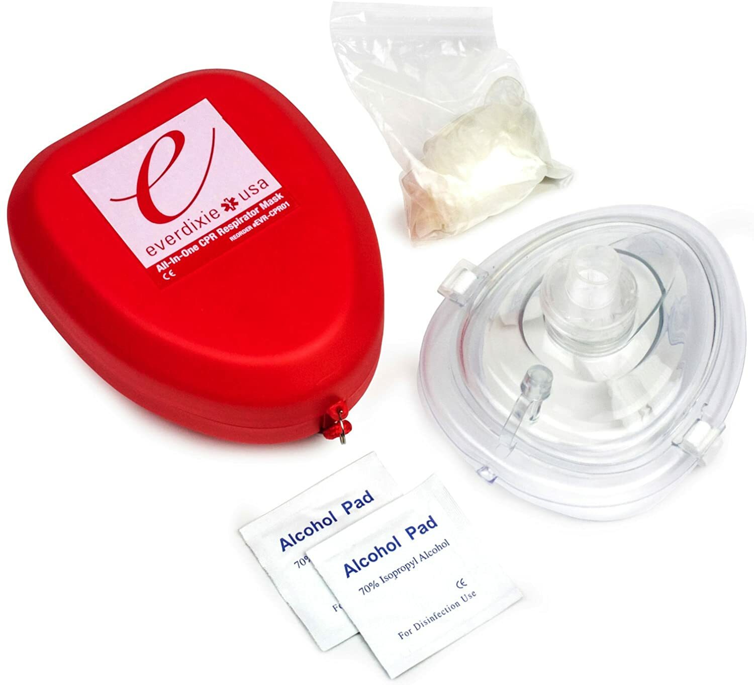 Ever Ready First Aid CPR Rescue Mask, Adult/Child Pocket Resuscitator, Hard Case