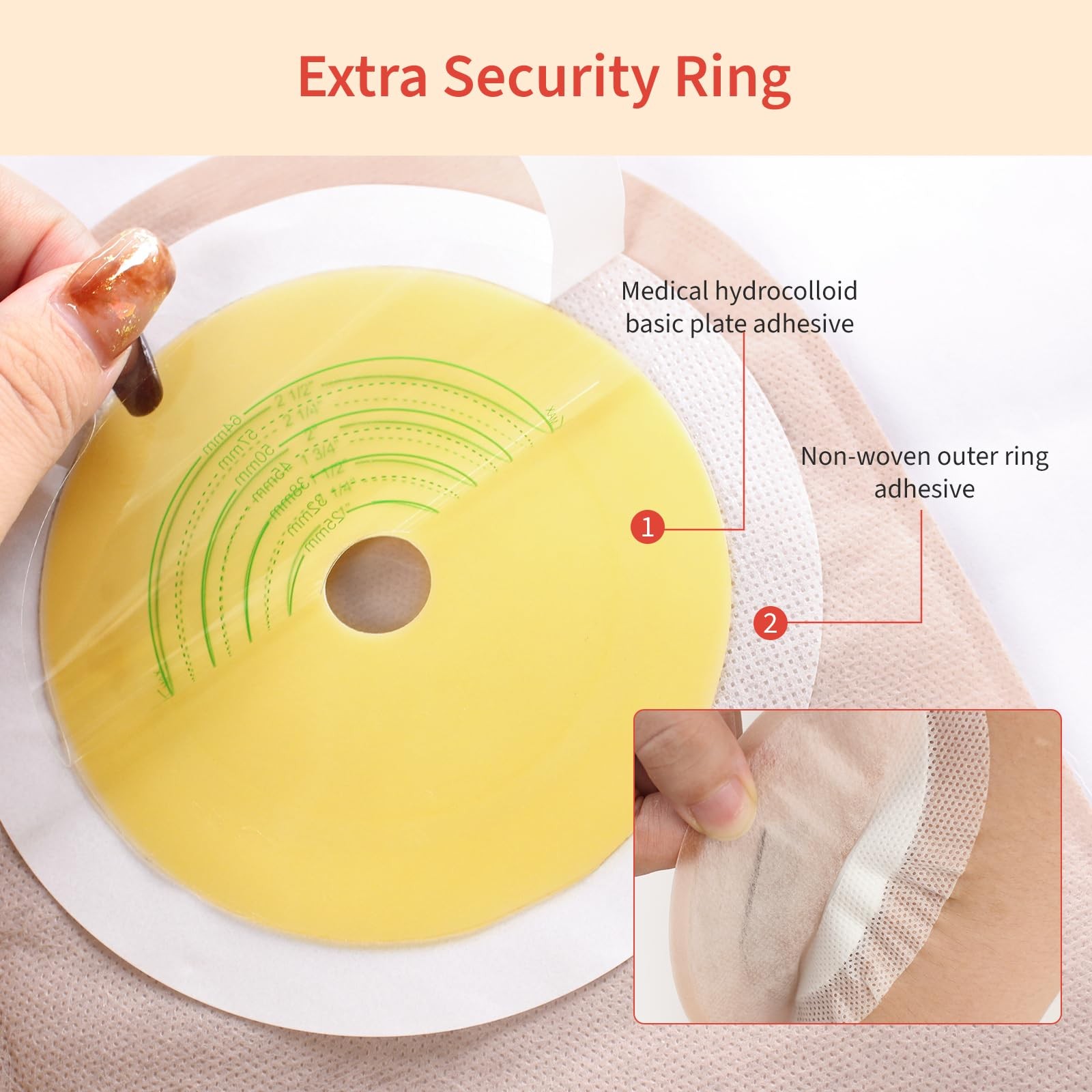 Deraymi 100 Pcs Colostomy Bags One-Piece Ostomy Bag Hook And Loop Closure For
