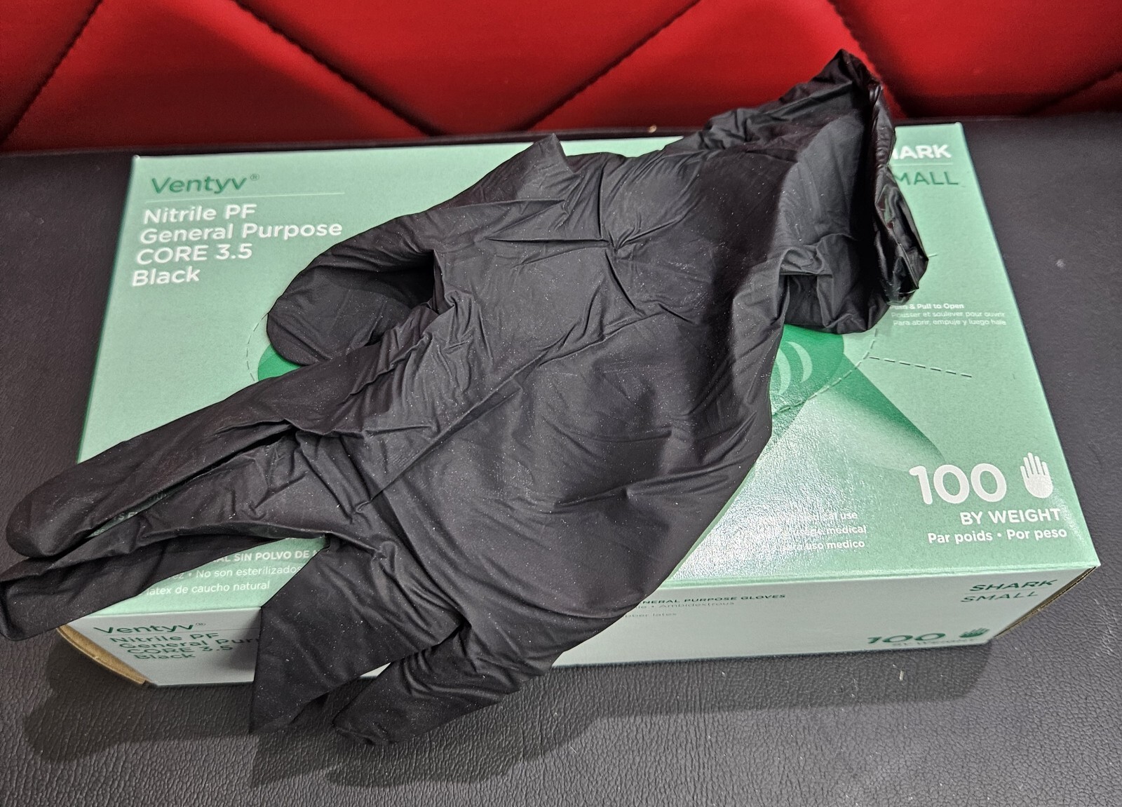1 CASE VENTYV NITRILE Gloves General Purpose 3.5 Black Barber Salon None Medical