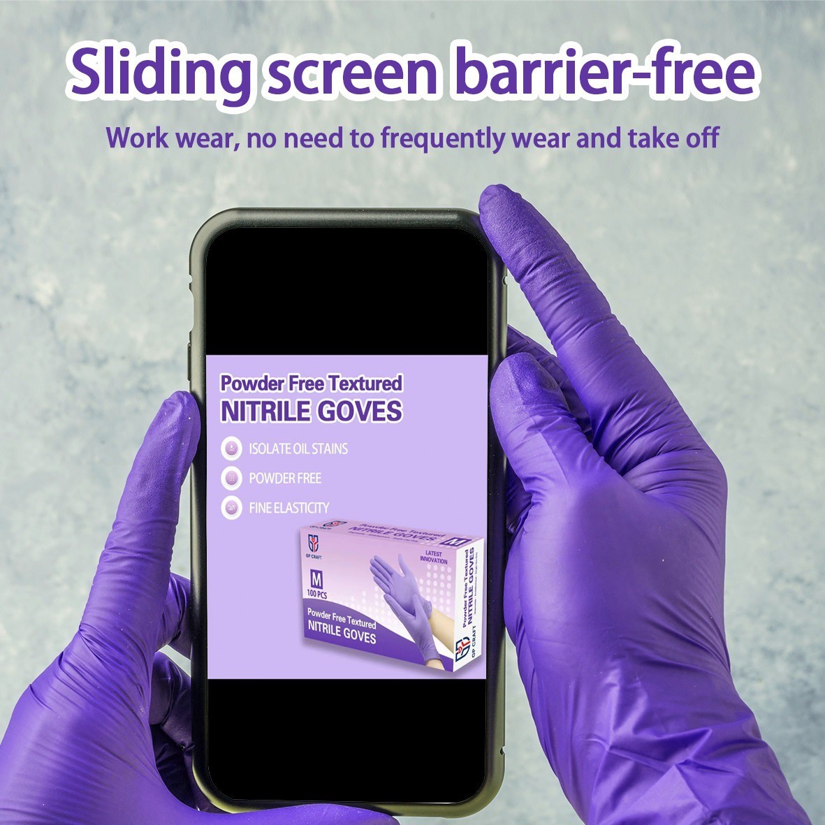 100 Count Disposable Nitrile Exam Gloves 4 Mil Latex-Free Food Safe