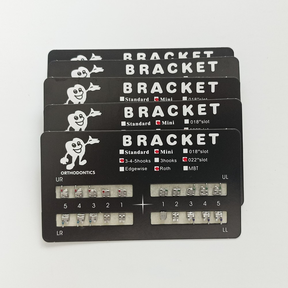1-500Set Dental Orthodontic Metal MIM Monoblock Brackets Mini Roth 022 345 hooks