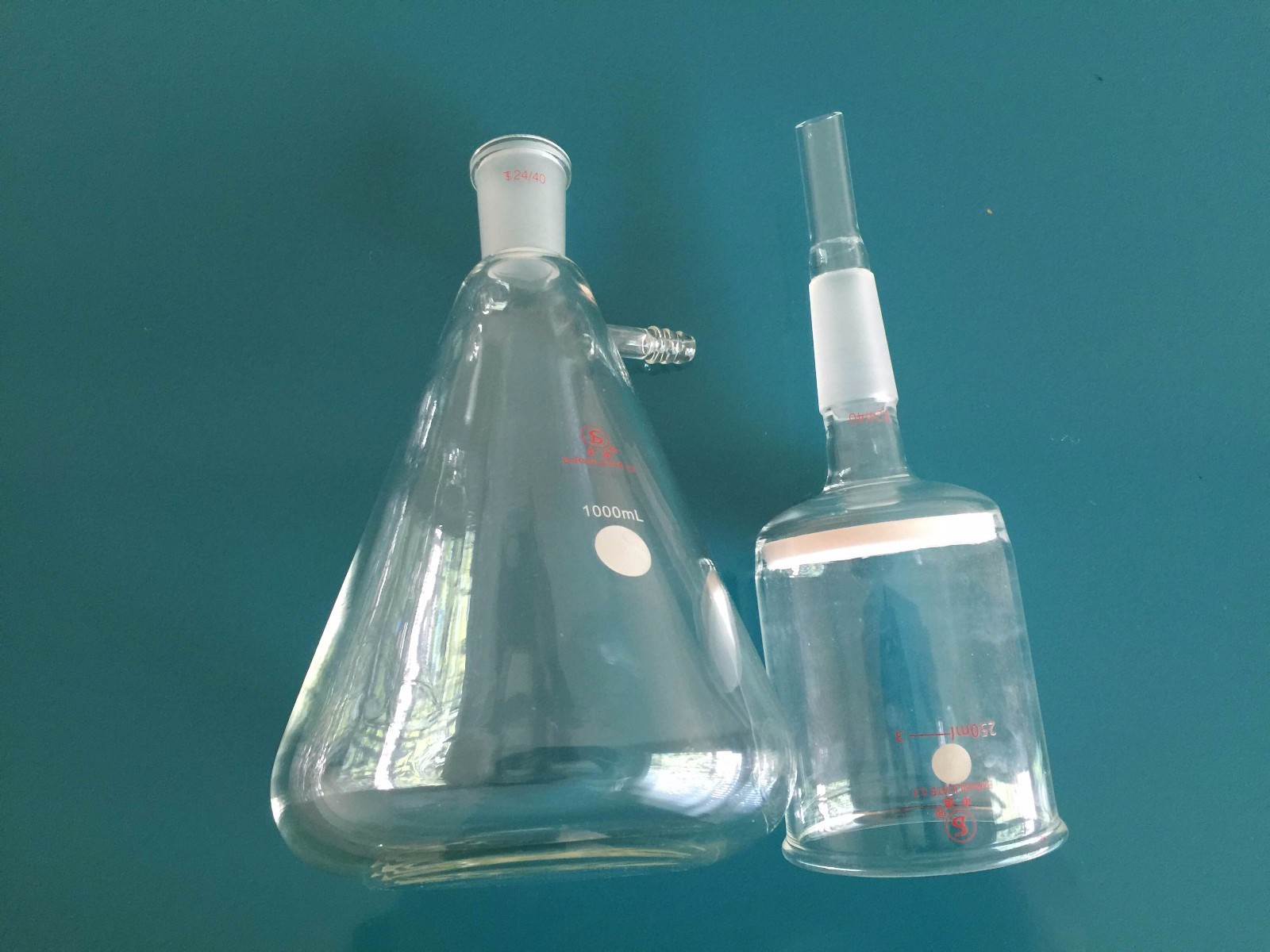 Lab Filtering flask suction vacuum 1000ml Buchner funnel 250ml new