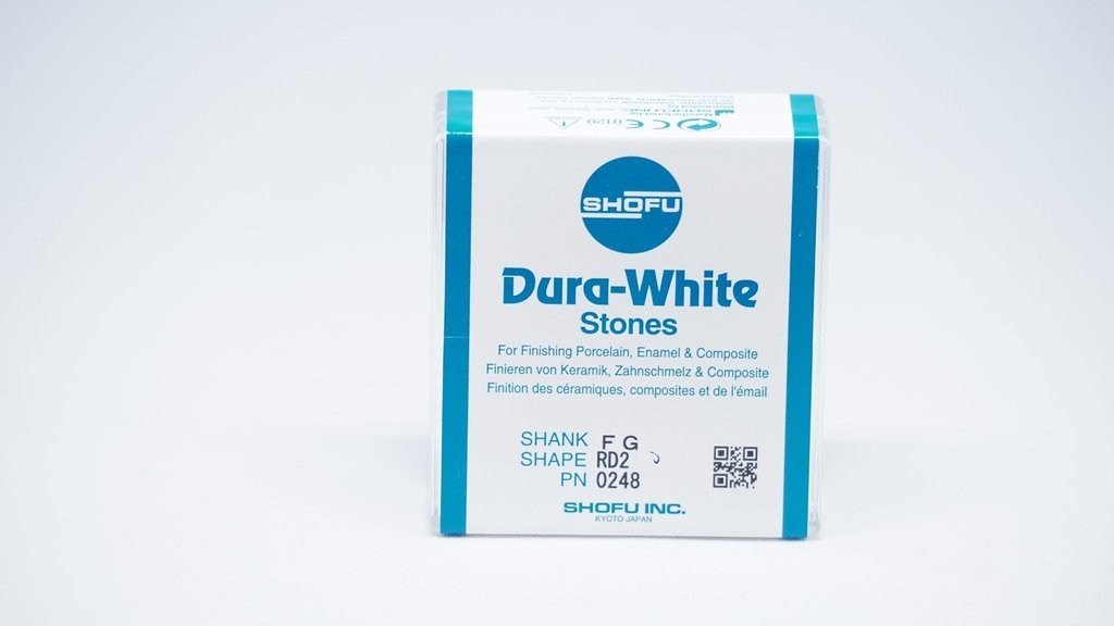 Shofu Dental 0248 Dura-White Mounted Stones Friction Grip FG Round RD2 12/Bx
