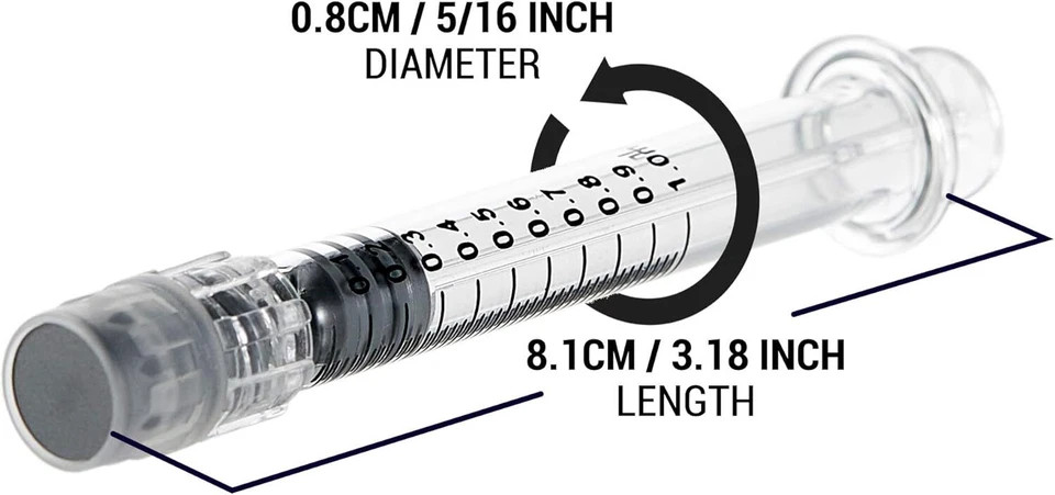 10/20Pcs 1ML Borosilicate Glass Syringe Tube with Golden Metal Plunger Anti-Leak