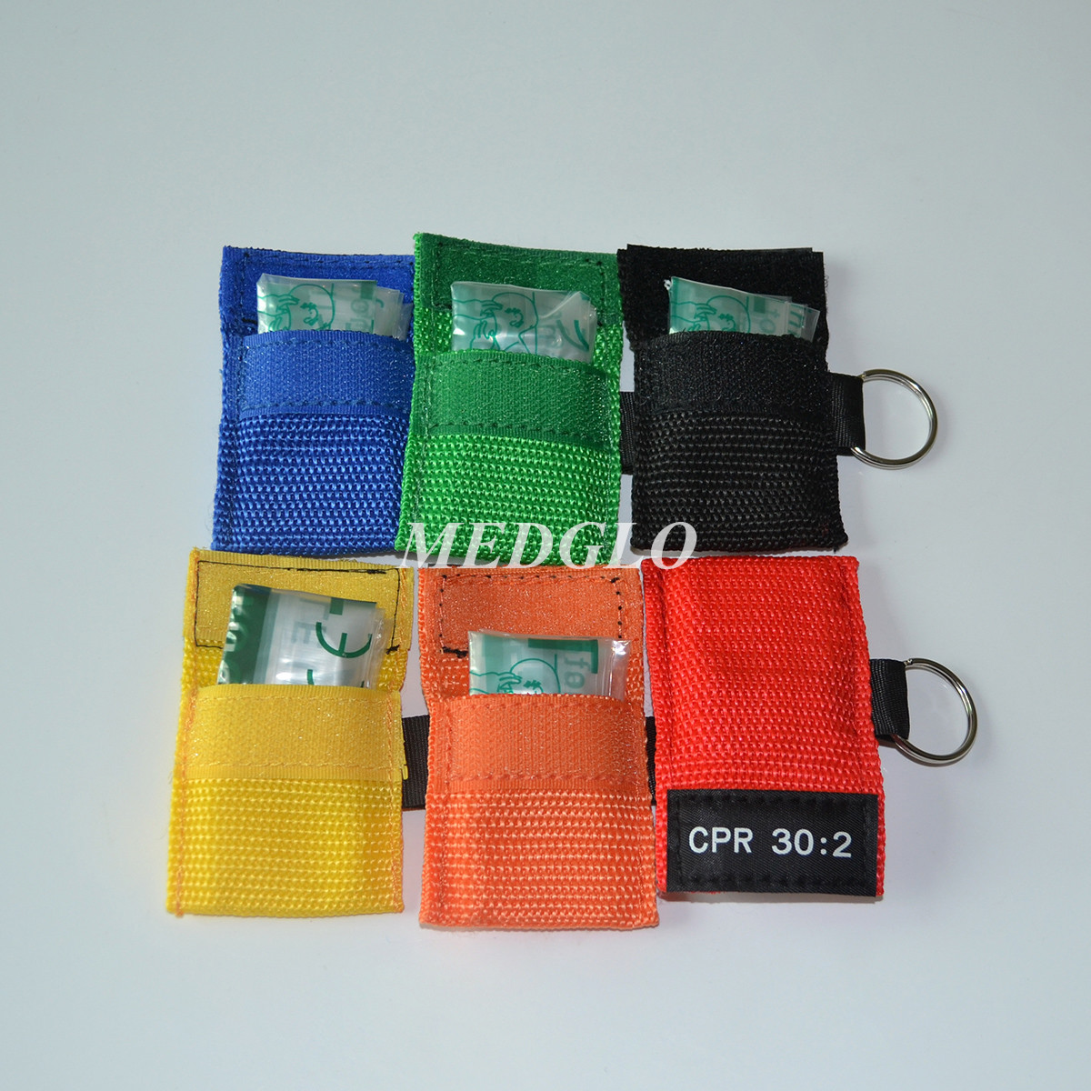 6pcs CPR First Aid CRP Face Shield 6 Colors CPR Breather Valve Face Shield