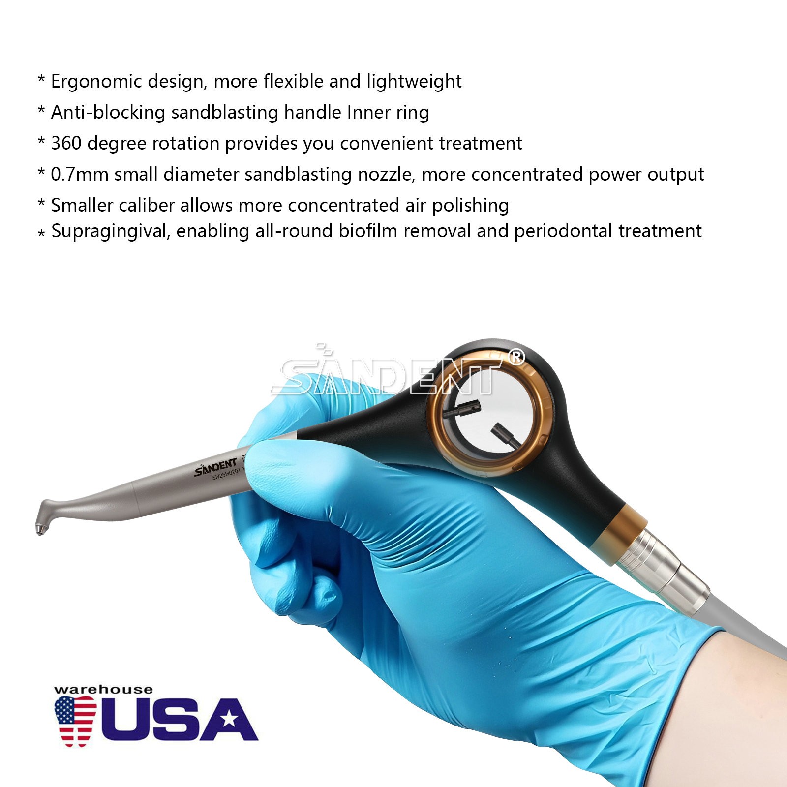 SANDENT Dental Air Polisher Supragingival Handpiece dt