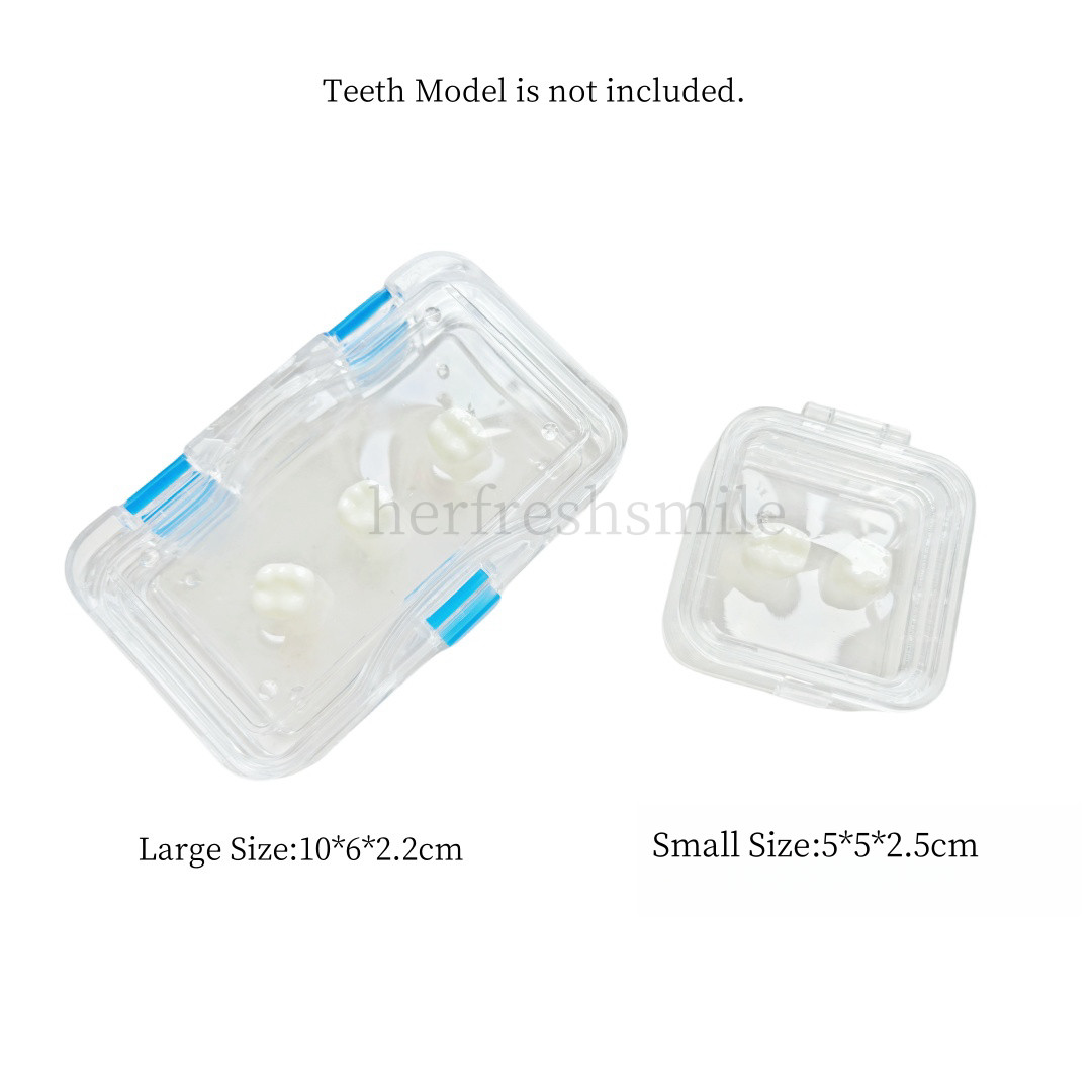 Denture Case Retainer Acrylic Jewelry Storage Box Hinged Display Dental Membrane