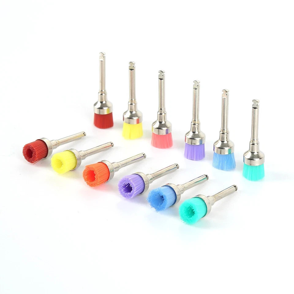 Dental Polishing Prophy Prophylaxis Brush Nylon RA Latch Type Bristle Flat/Taper