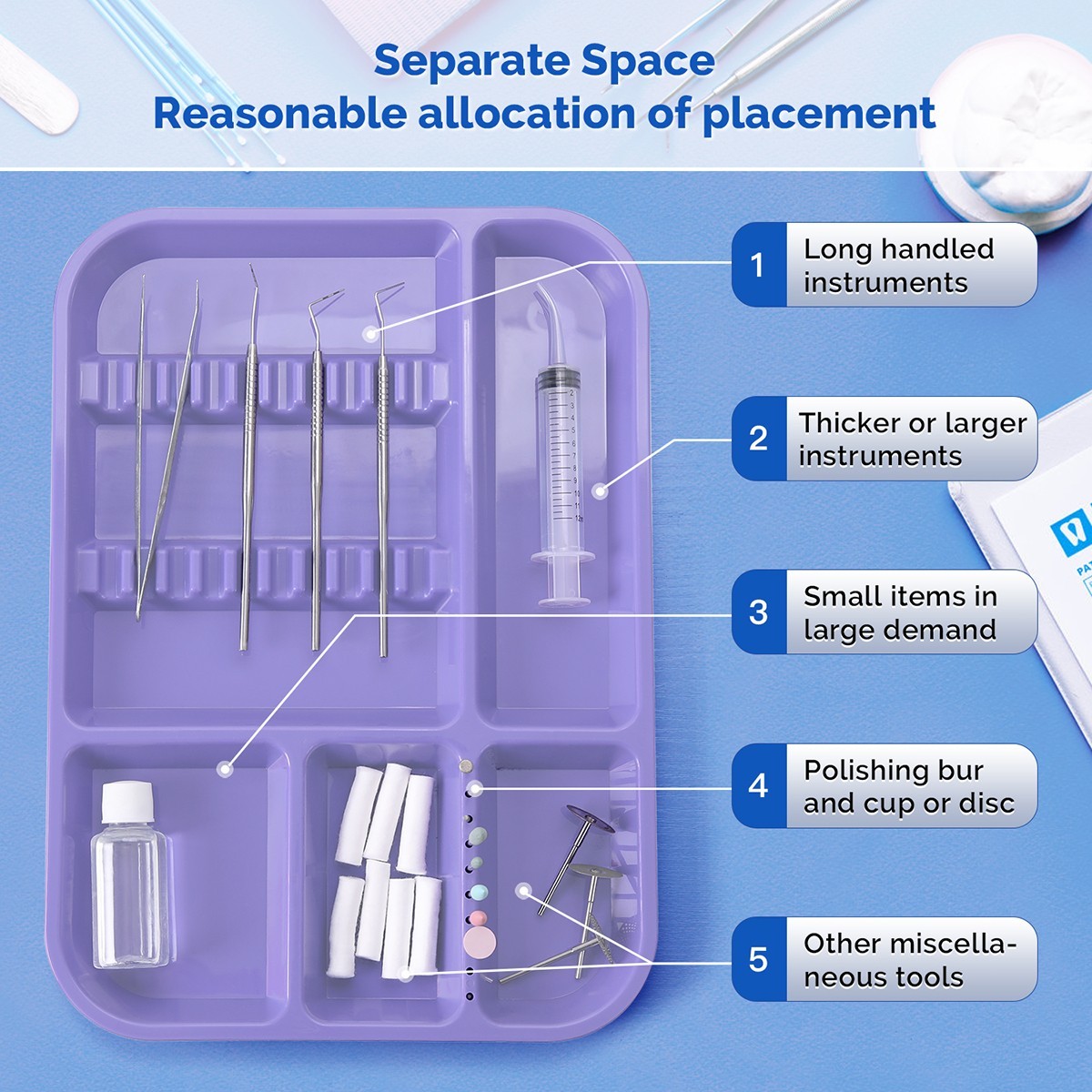 AZDENT Dental Plastic Instrument Trays Size B Autoclavable Medical Set Up