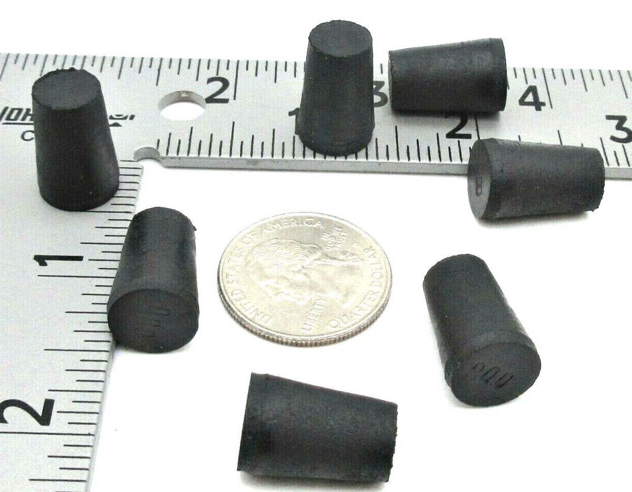 #000 Solid Rubber Stoppers Lab Tapered Plugs Rubber Corks Various Pack Sizes