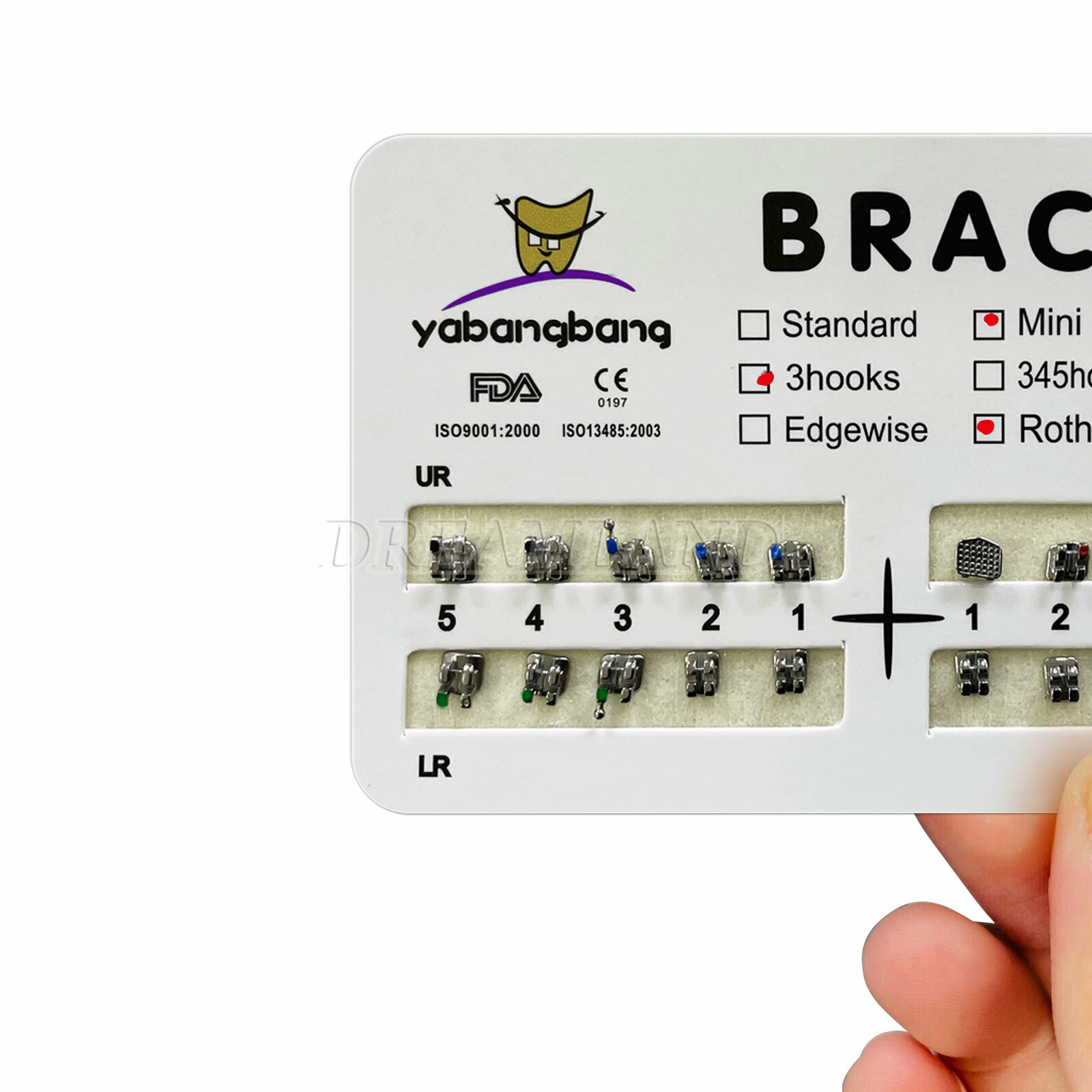 10 X Dental Orthodontic Brackets Mini Roth 0.022 Slot 3hooks No.3