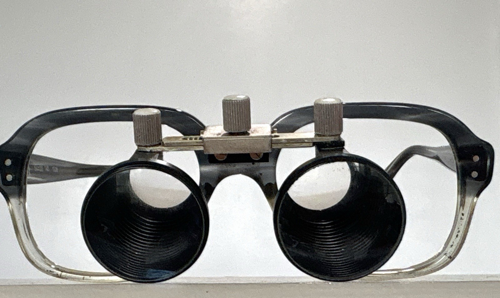 Vintage Binocular Loupe Glasses Clip-On Dental Optician Jeweler Germany W/ Case
