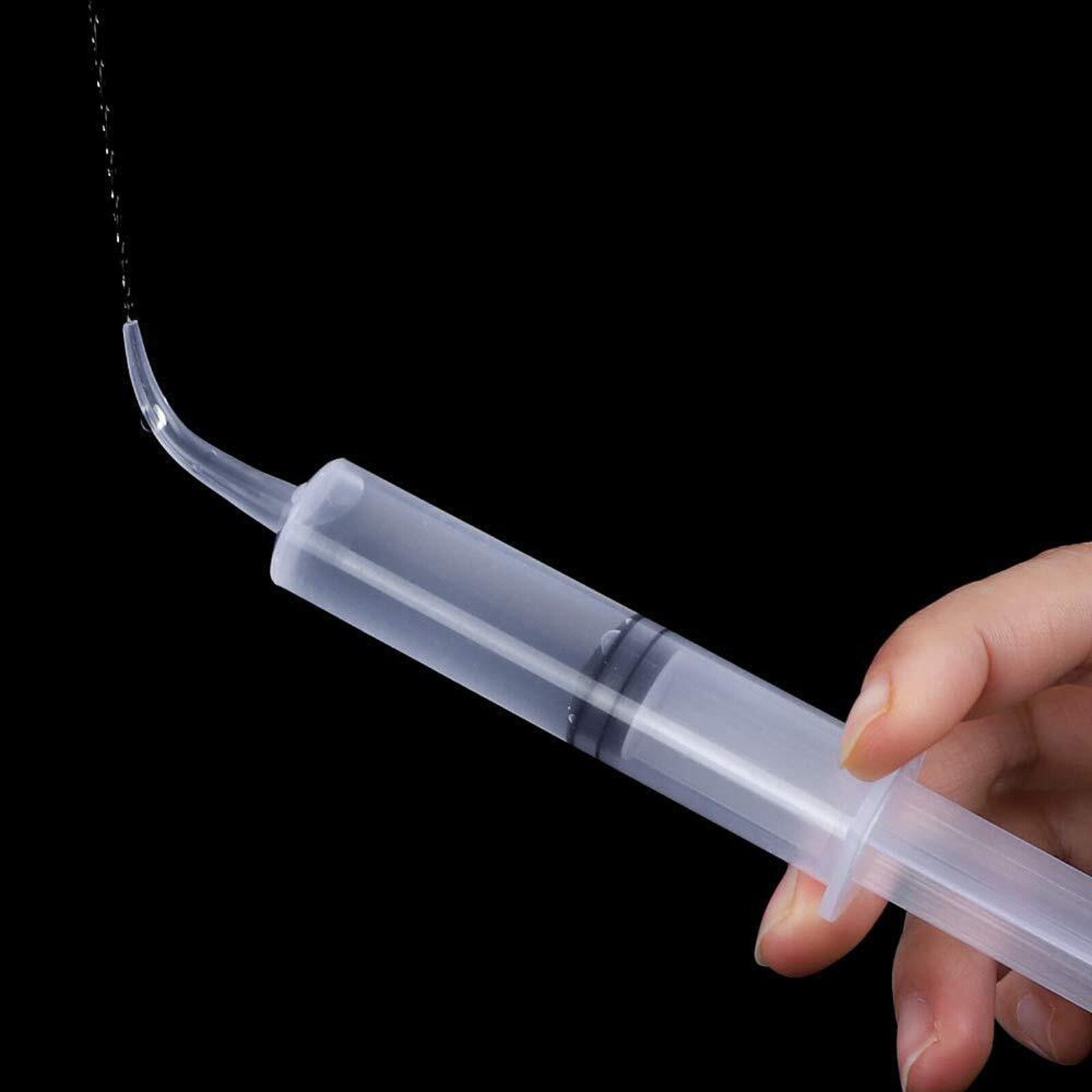 100 Pcs Dental 12ml Plastic Disposable Irrigation Syringe Curved Tip Instruments