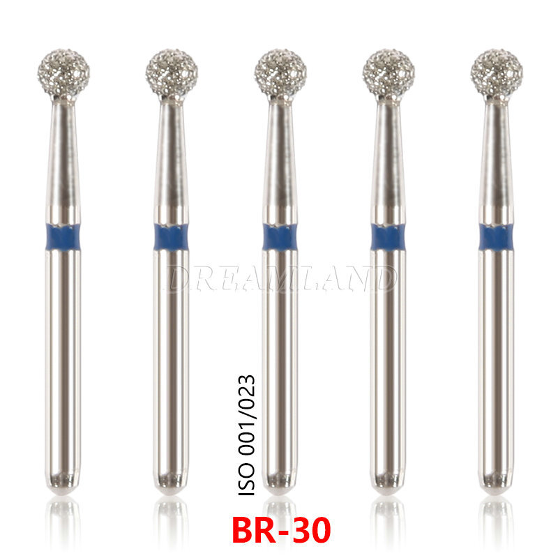 100 Diamond Burs For High Speed Handpiece Friction Grip 5Pcs/Box CE FDA