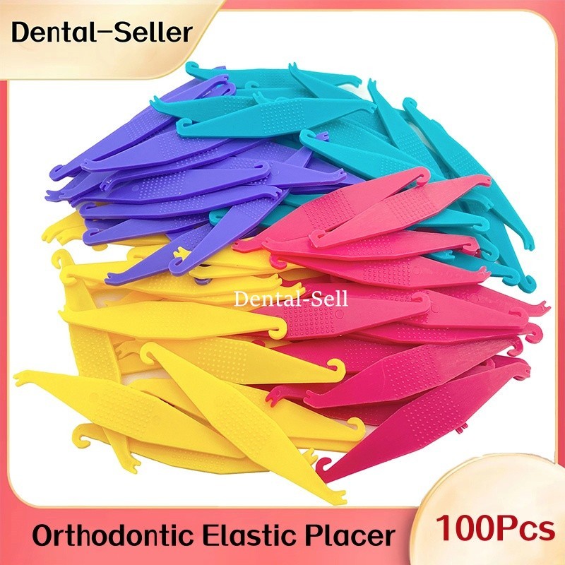 100 Pcs Dental Orthodontic Elastic Placer For Elastic Bands For Braces Assorted
