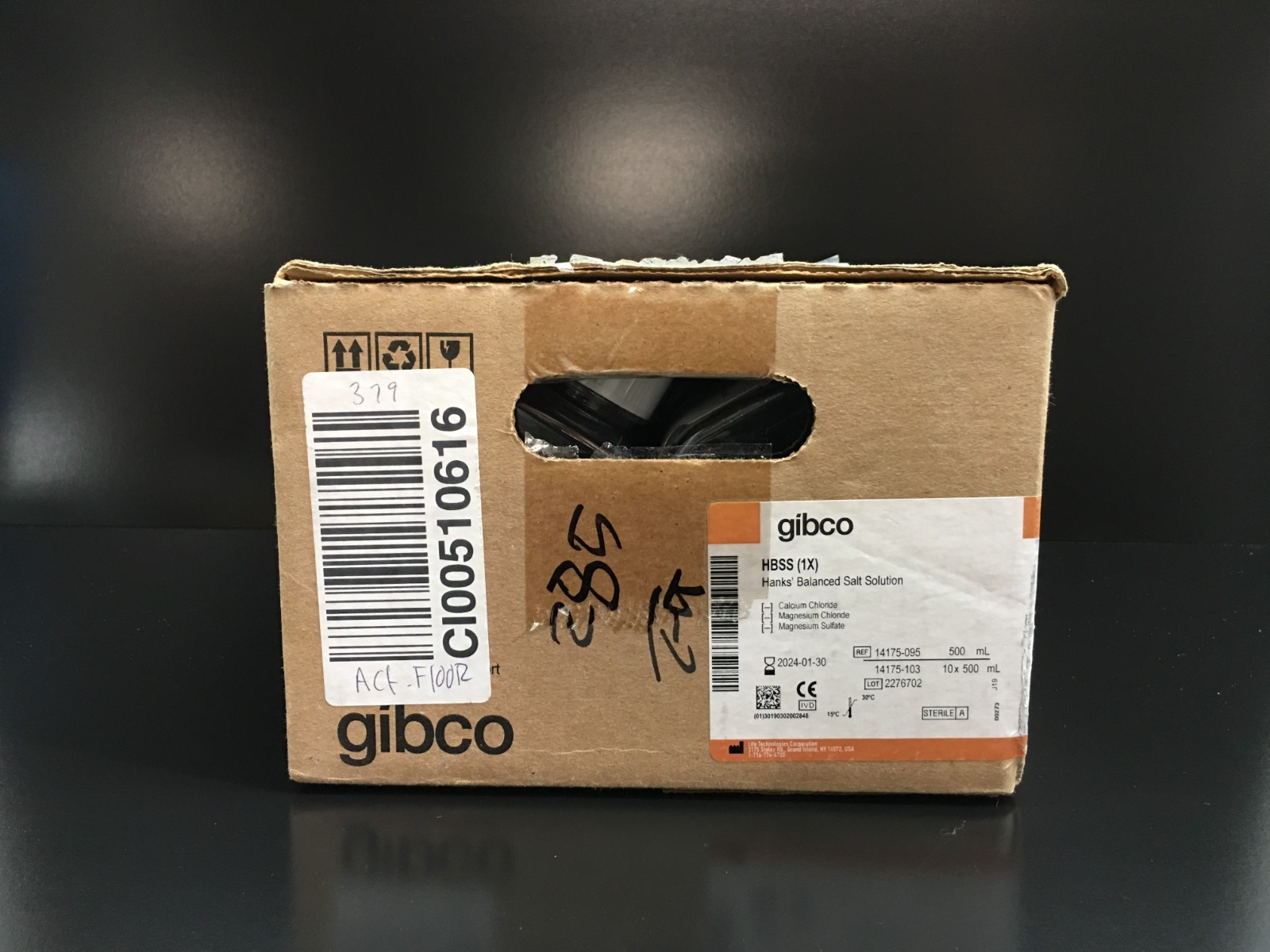 Gibco REF 14175-095 HBSS No Calcium No Magnesium No Phenol Red 500mL Lot 9 PCS