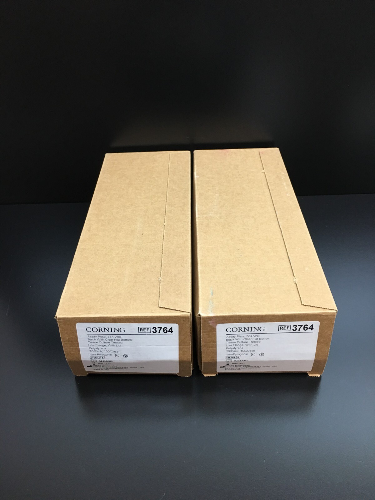 Corning Ref 3764 Flat Clear 384-well Bottom Black Microplates Lot 2 PKS