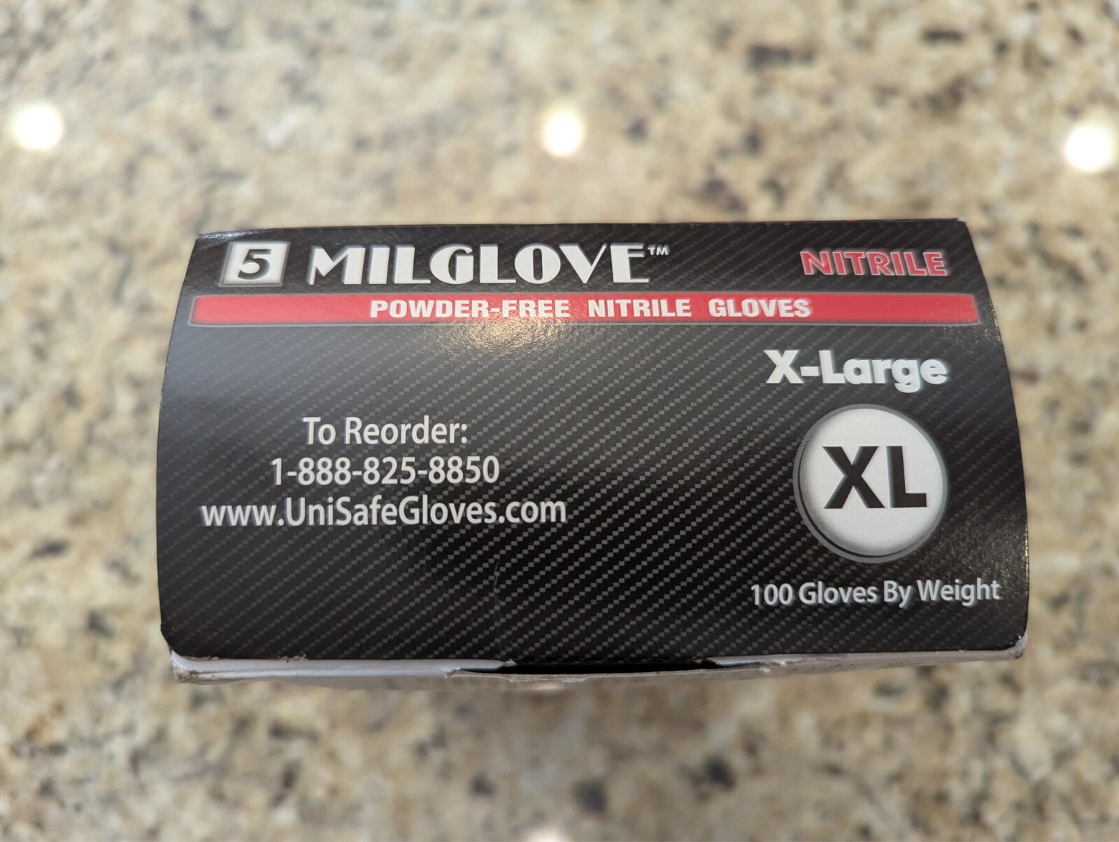 Milglove 5 Nitrile Powder-Free Gloves Industrial Grade N5MLGXL size XL 100 count