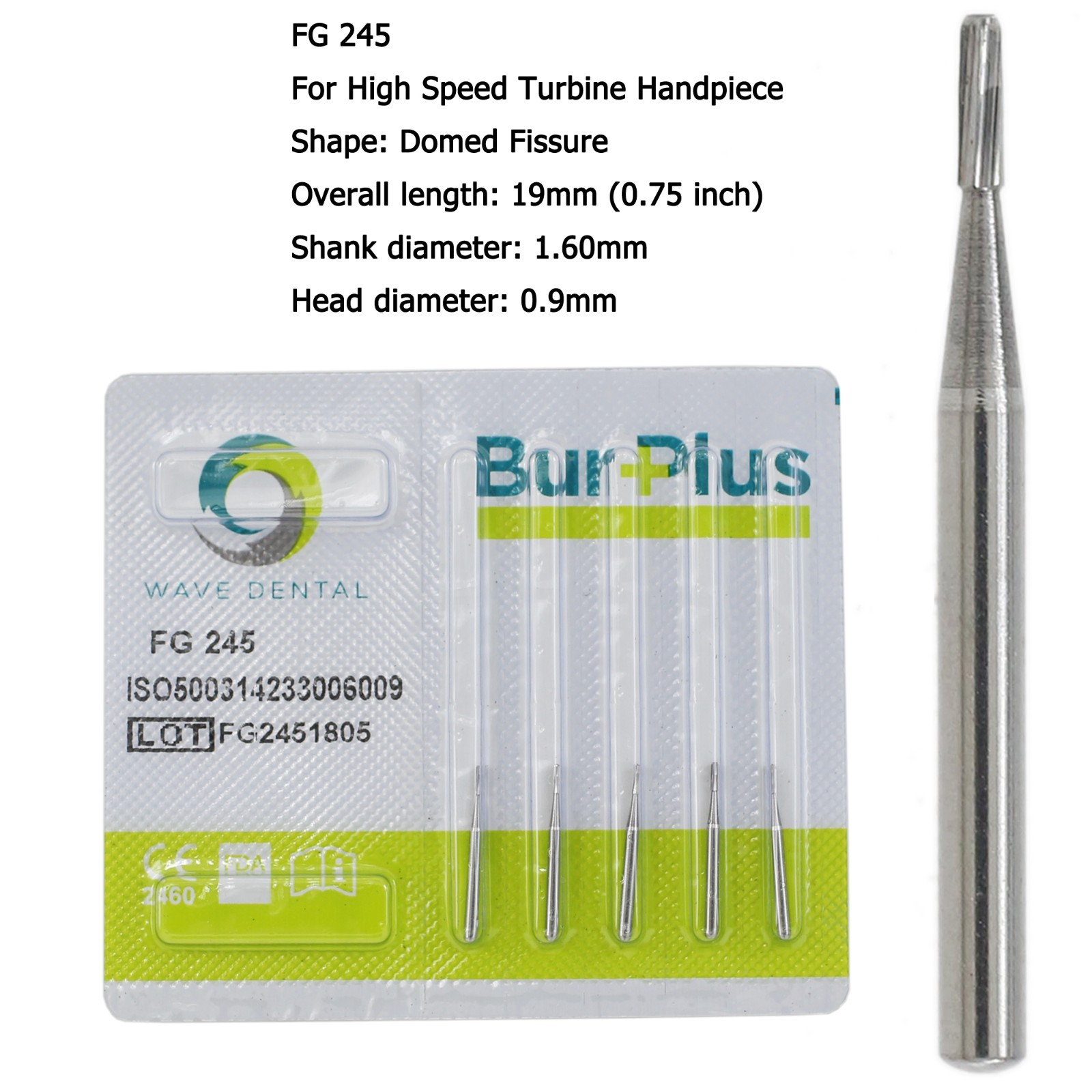 Wave Dental Carbide Burs Round Bur FG 330 1/4 2 6 8 557 High Speed Friction Grip