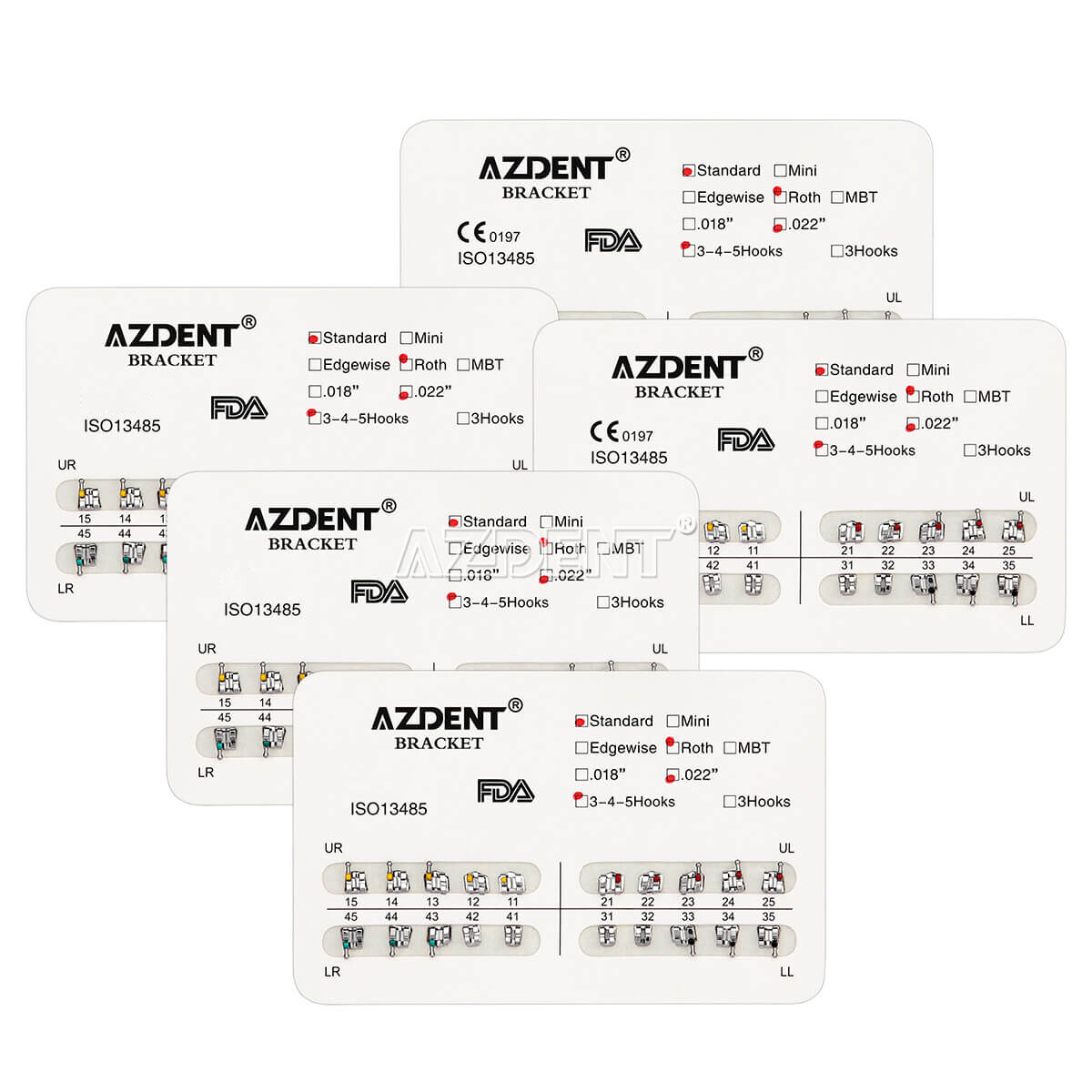 AZDENT Dental Orthodontic Brackets Braces /Supper Elastic Niti Arch Wires