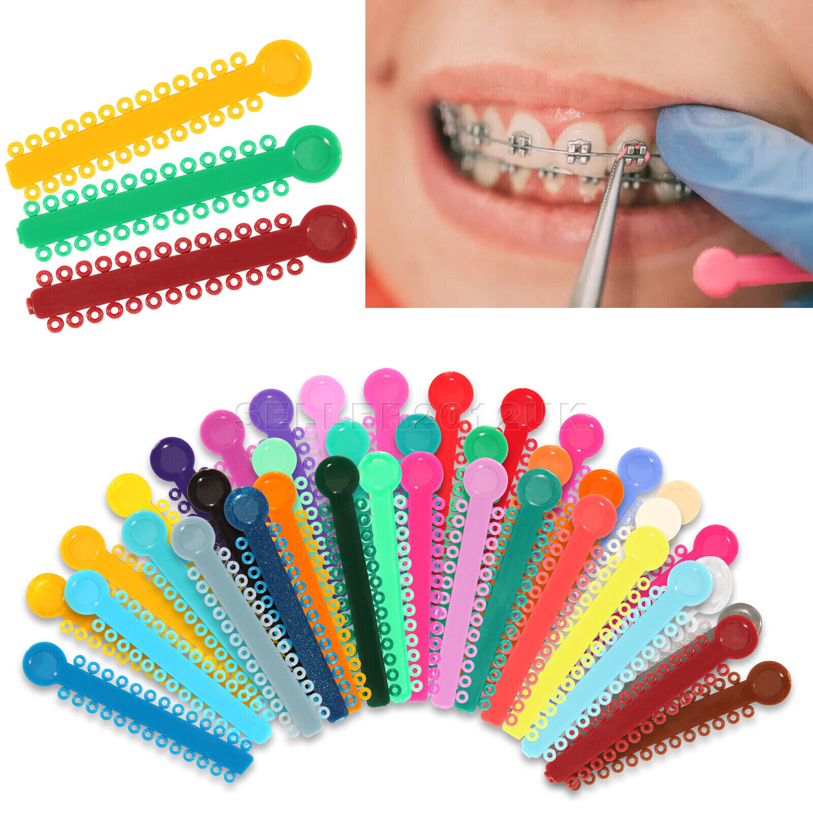 1040pcs Dental Ortho Elastic Ligature Ties Bands for Brackets Braces Rubber Band