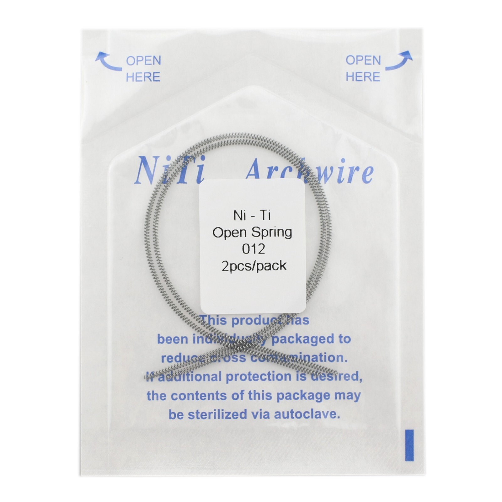 Dental Orthodontic Niti Open Closed Coil Spring Arch Wire 010 012 6/9/12mm 180mm