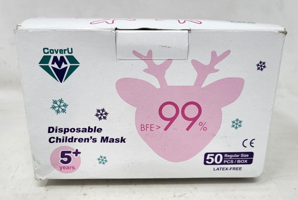 Medtecs Kids Face Mask Disposable 50 PCs – Comfy 3-Ply Breathable Children Mask
